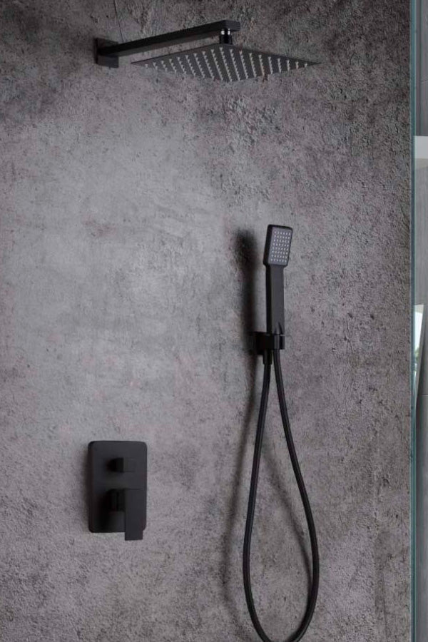 Matte Black Single Handle Built-In Shower Set, view 2