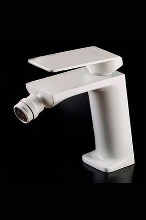 Matte White Single Lever Bidet Mixer Modern Design, view 2
