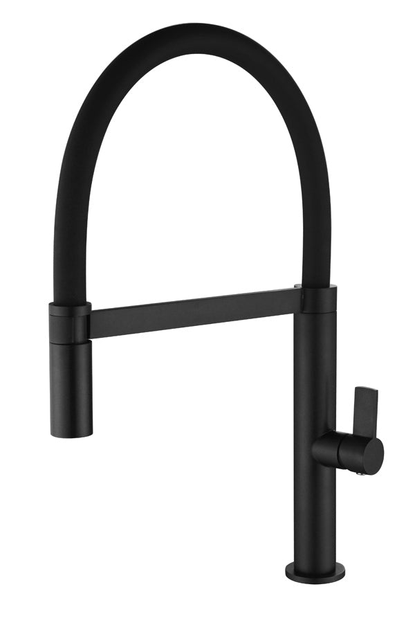 Matte Black Kitchen Faucet Modern Minimalist Design, view 2