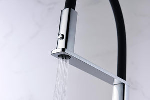Menorca Chrome Kitchen Faucet Modern Design, detail view