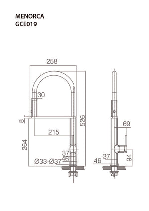 Menorca Chrome Kitchen Faucet Modern Design, view 4