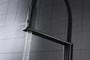 Matte Black Kitchen Faucet Modern Minimalist Design, detail view