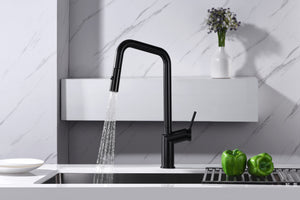 Black Gun Metal Kitchen Faucet Modern Design, view 3