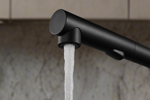 Oporto Matte Black Kitchen Mixer Tap, view 4