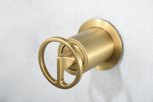 Brushed Gold Built-In Basin Mixer Faucet, detail view