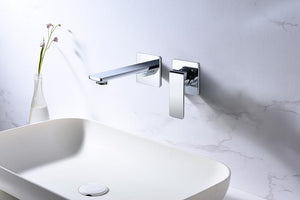 Fiji Chrome Sink Mixer Faucet Built-In Design, in a bathroom setting