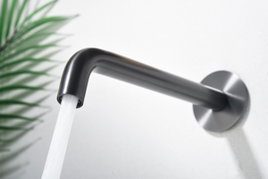 Genoa Gun Metal Basin Mixer Tap Single Lever, detail view