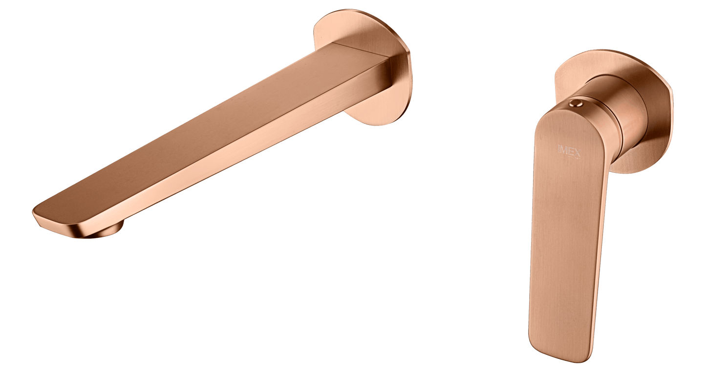 Lavabo monomando empotrado Naples con roseta cepillada | IMEX