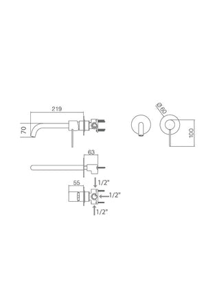 Etna Matte White Single Lever Sink Faucet Built-In, view 5
