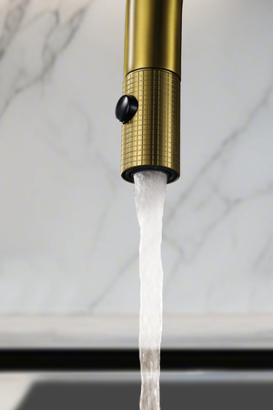Lazio Brushed Gold Pull Out Kitchen Mixer with Reverse Osmosis Outlet, view 5
