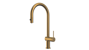 Lazio Brushed Gold Pull Out Kitchen Mixer with Reverse Osmosis Outlet, main product view