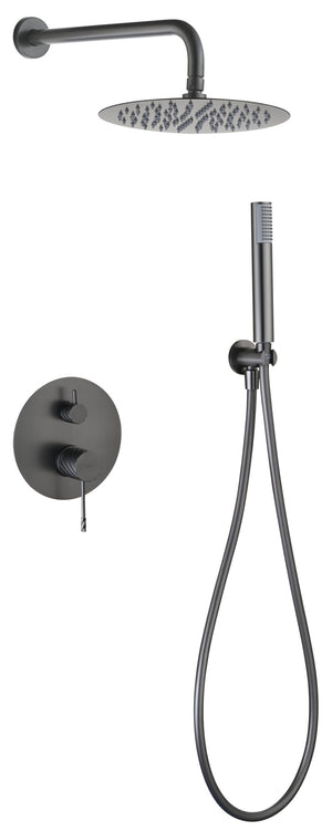 Bless Black Gun Metal Concealed Single Lever Shower Set, main product view