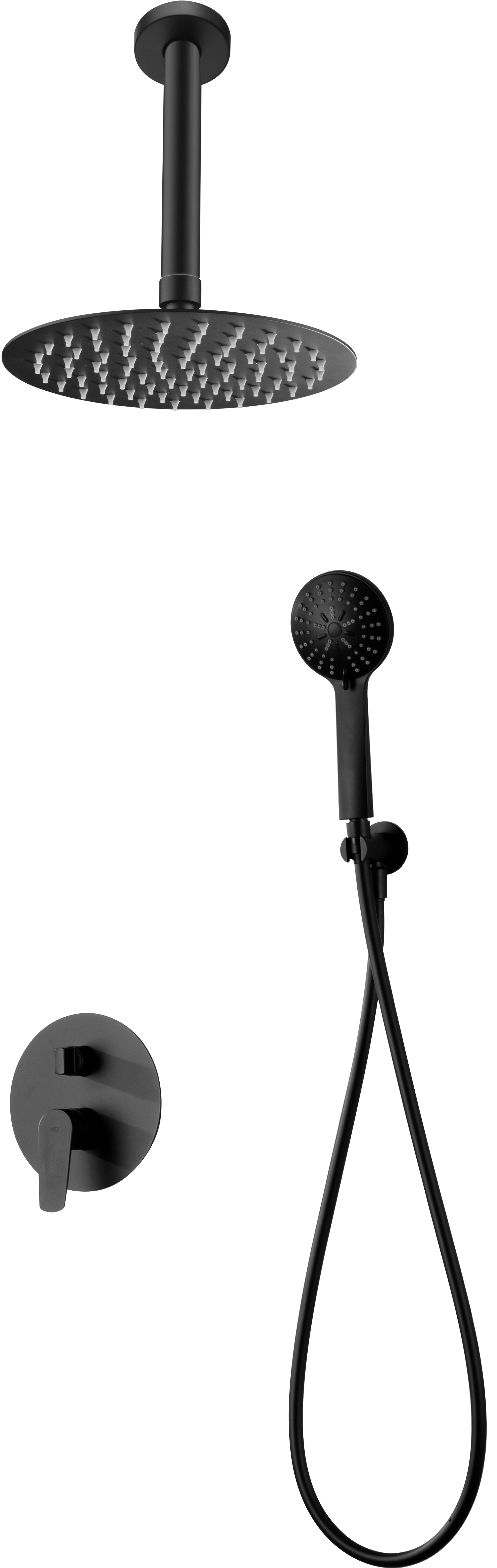 Matte Black Single-Lever Built-In Shower Set, view 2