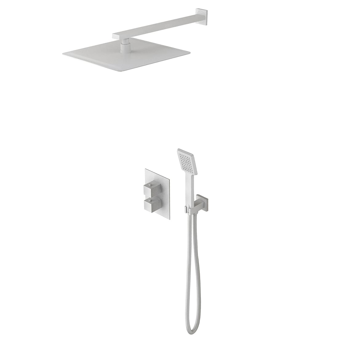 Conjunto De Ducha Empotrado Termostático Cíes Blanco Mate - Shower Set