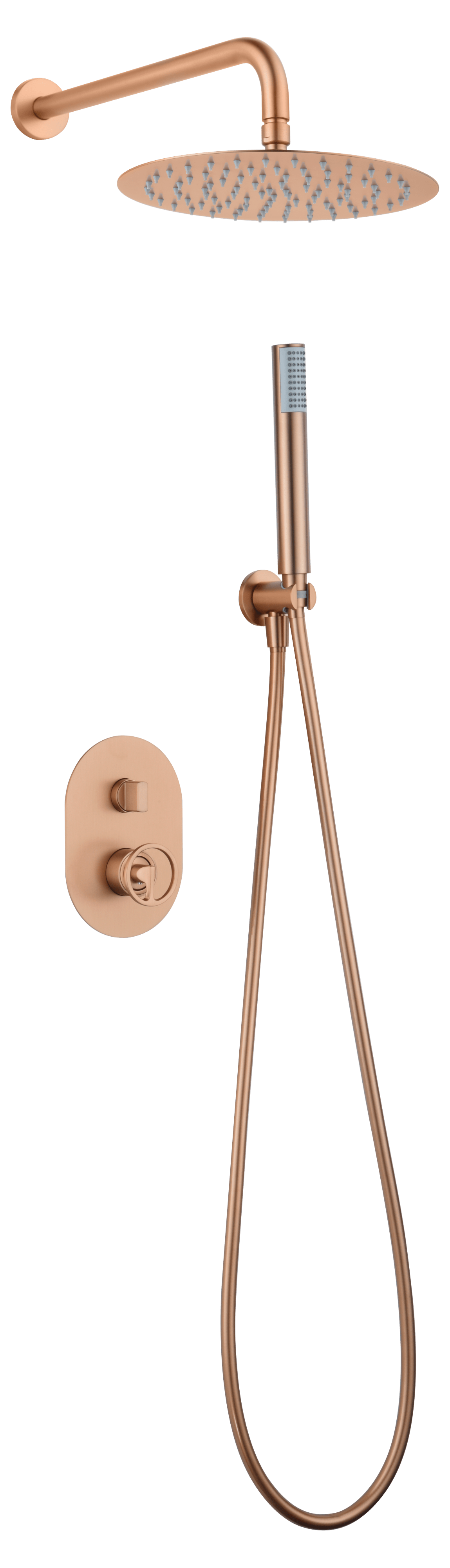 Conjunto de ducha monomando empotrado Olimpo cepillado | IMEX