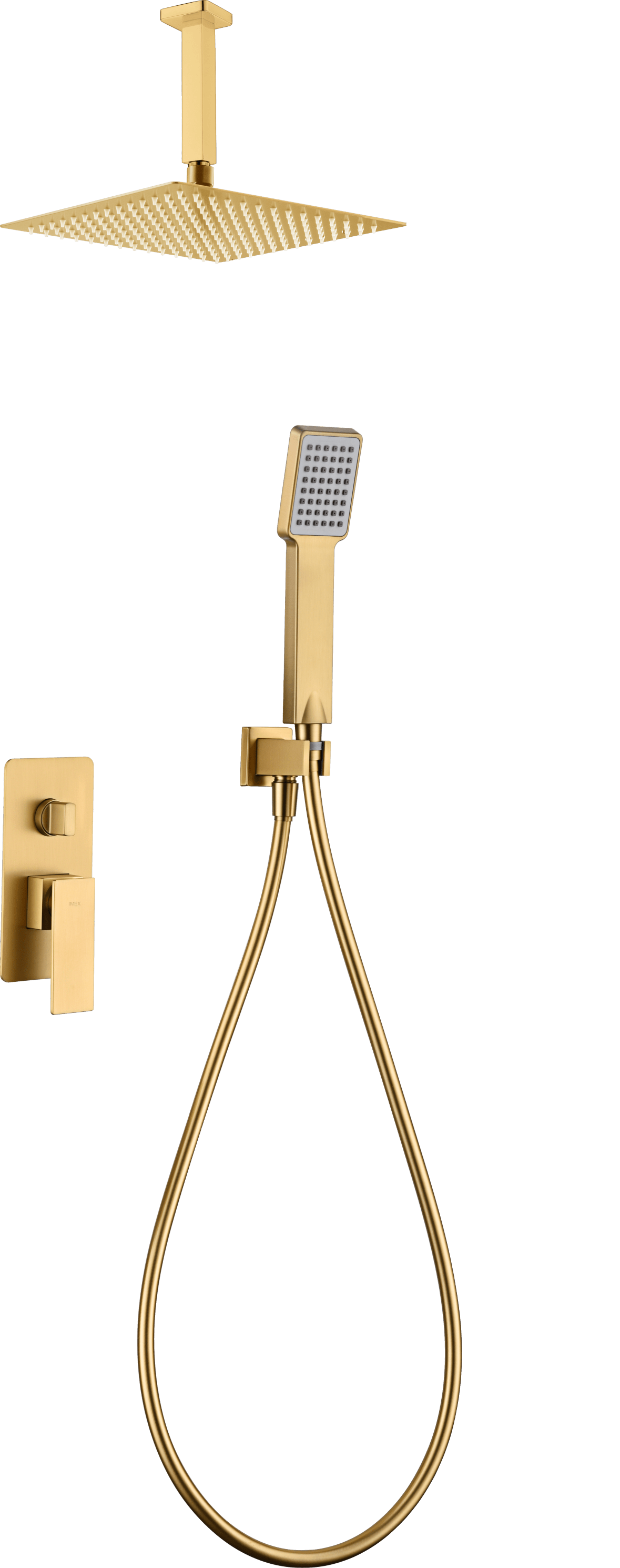 Conjunto de ducha monomando empotrado Catania cepillado | IMEX