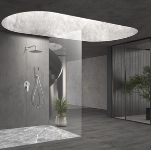 Recessed Single-Lever Shower Set Stainless Steel Modern Design, in a bathroom setting