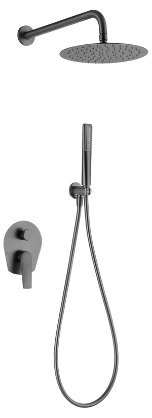 Delos Gun Metal Black Built-in Single Handle Shower Set, view 2