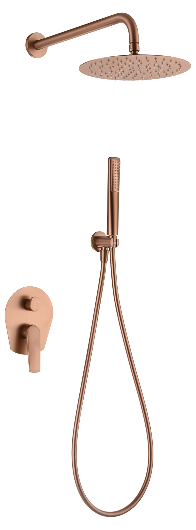 Brushed Rose Gold Single Handle Built-in Shower Set, view 2