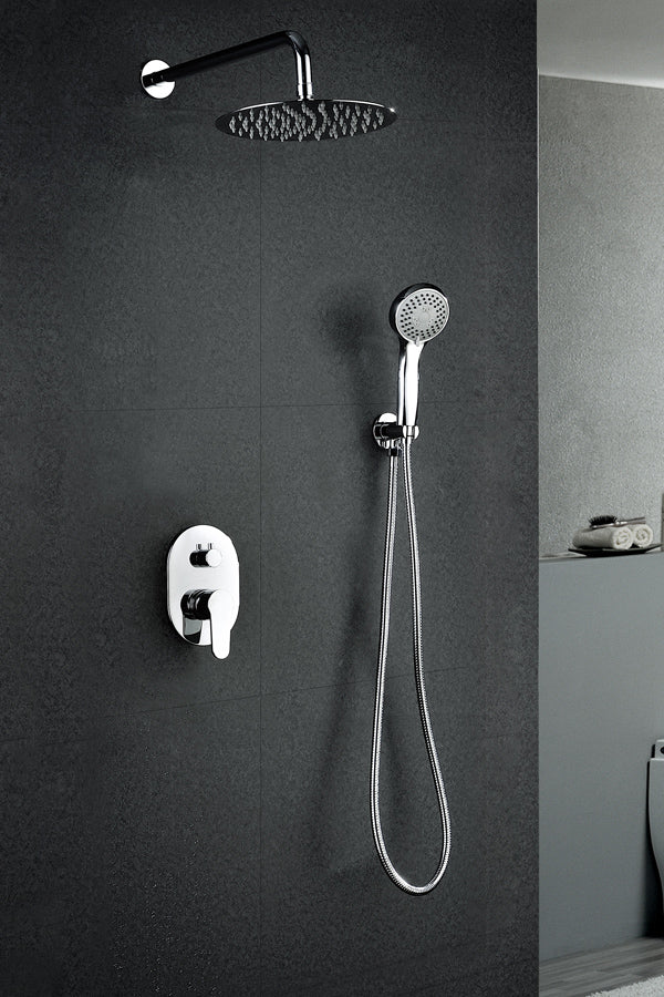 Chrome Single Lever Built-in Shower Set Modern Design, view 2