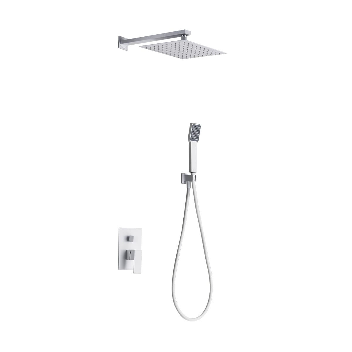 Conjunto De Ducha Empotrado Monomando Dubín Blanco Mate - Shower Set