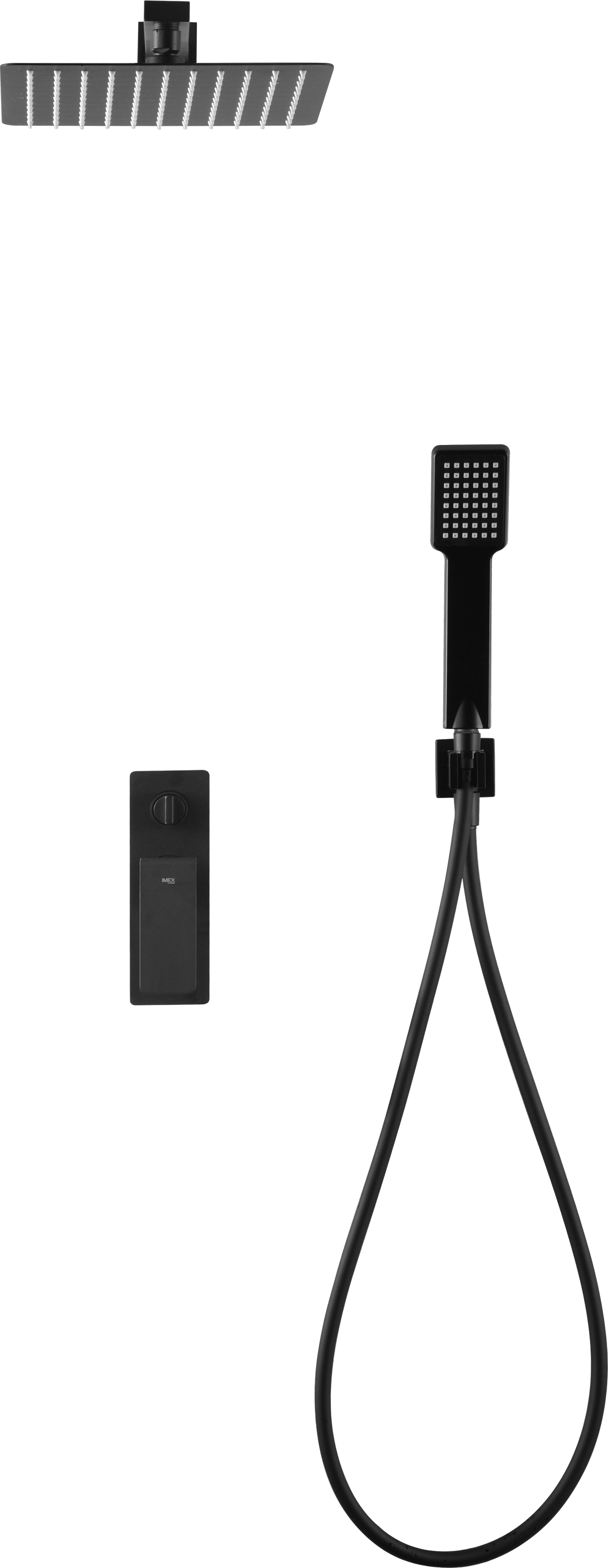 Conjunto de ducha monomando empotrado Fiji negro mate | IMEX