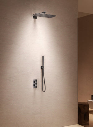 Firenze Brushed Rose Gold Concealed Single Lever Shower Set, view 2