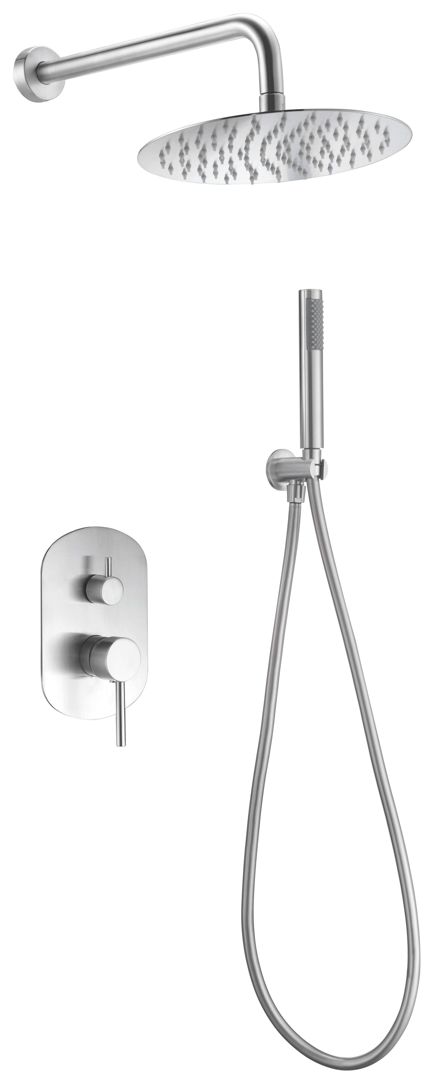 Conjunto de ducha empotrado monomando Moscú acero 316 | IMEX