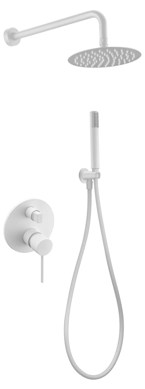 Matte White Single Handle Built-in Shower Set Modern Design, view 2