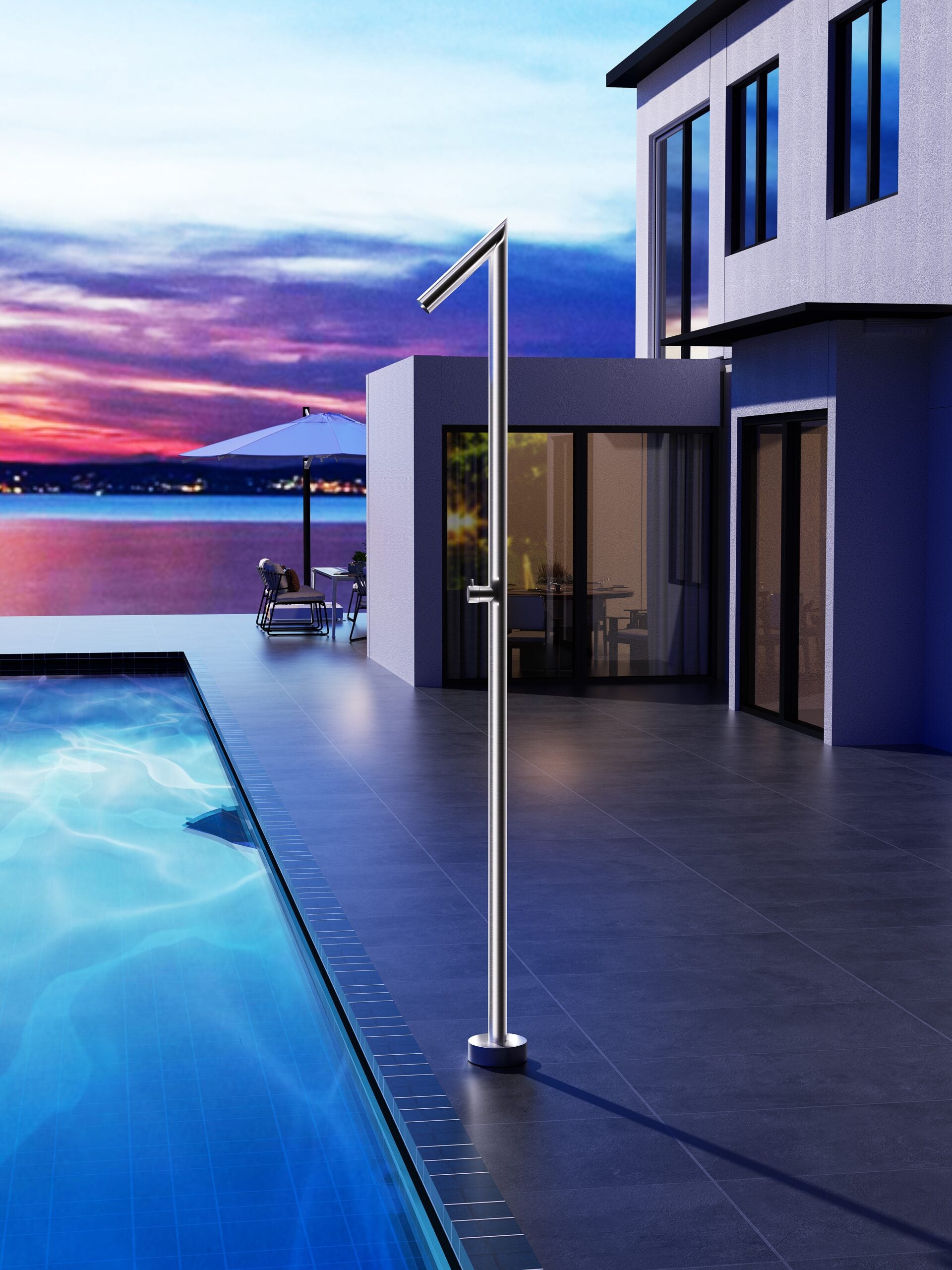 Oklahoma Stainless Steel Pool Shower Tap in 316 Stainless Steel GPO011/AC, view 2