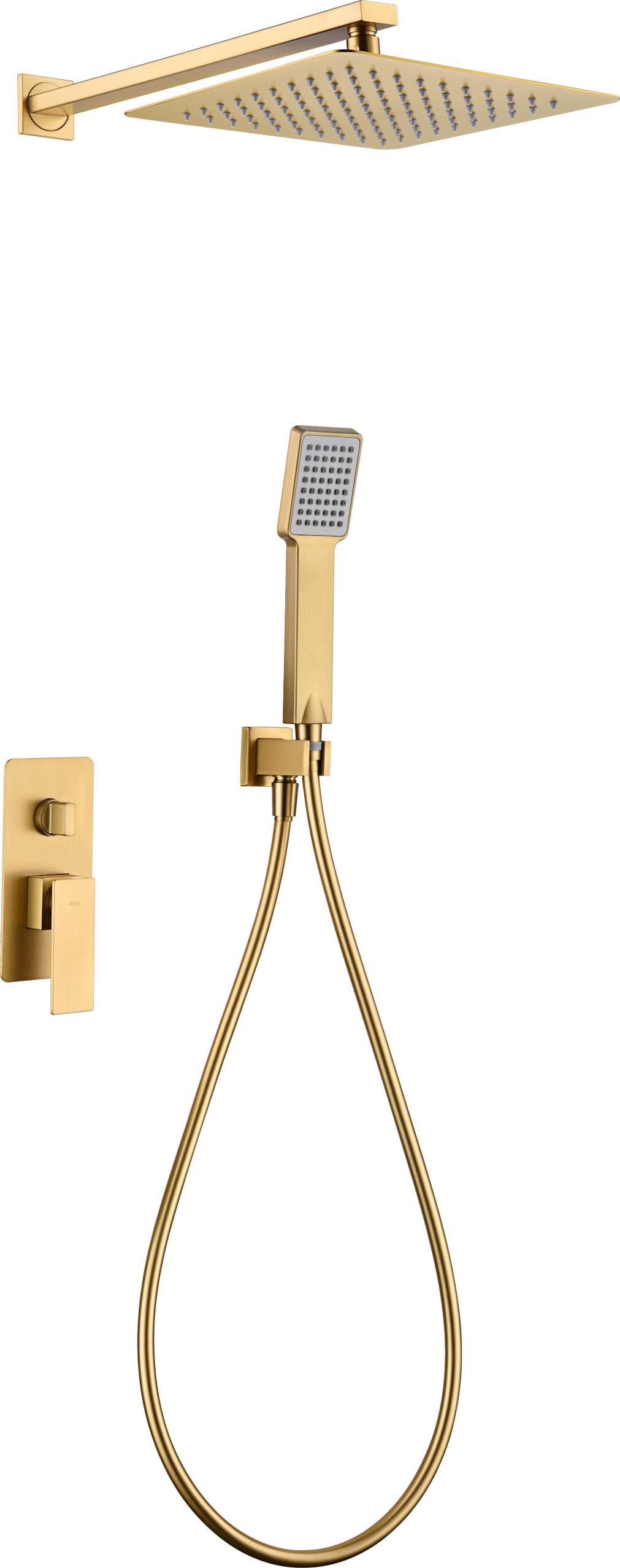 Brushed Gold Built-in Shower Set Single Lever, view 2