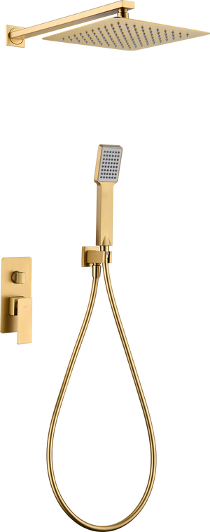 Brushed Gold Built-in Shower Set Single Lever, view 2