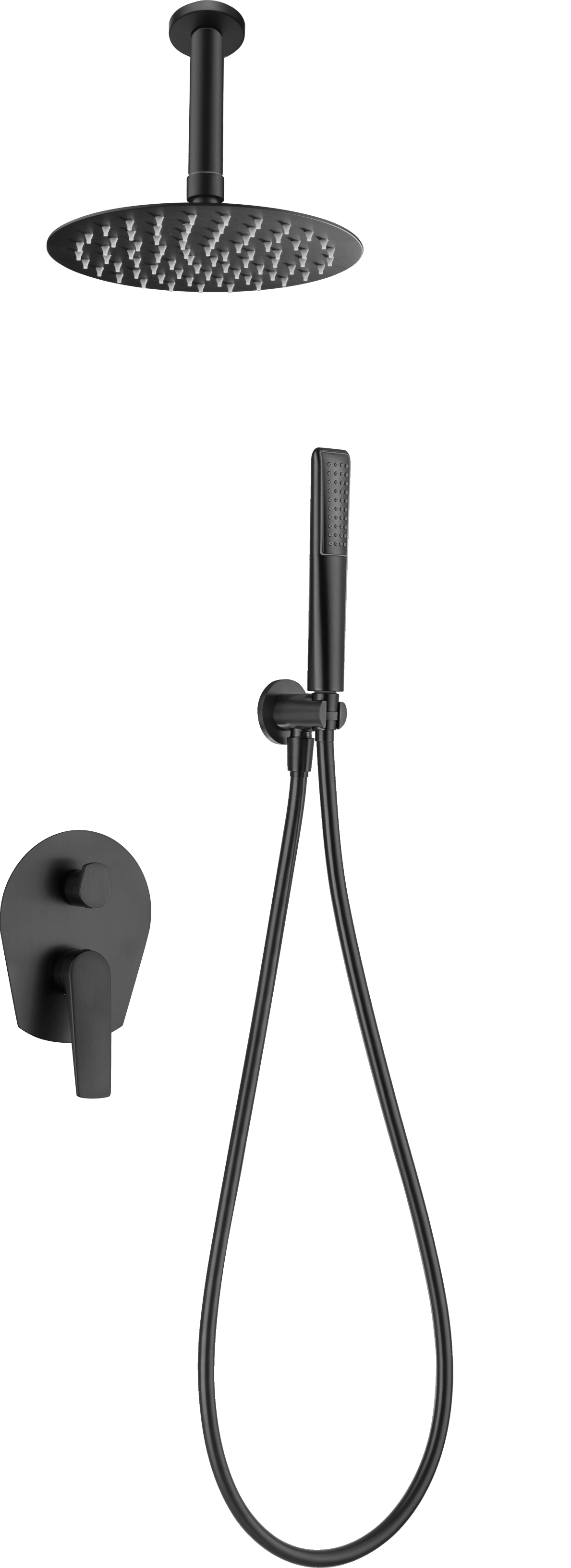 Conjunto de ducha monomando empotrado Paros negro mate | IMEX