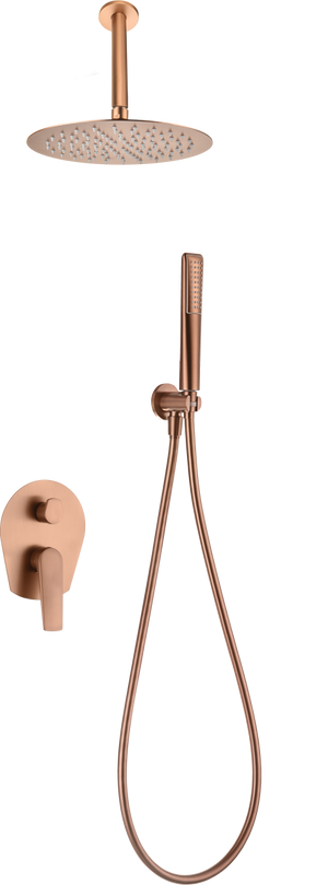 Rose Gold Built-in Shower Mixer Set Modern Design, view 2