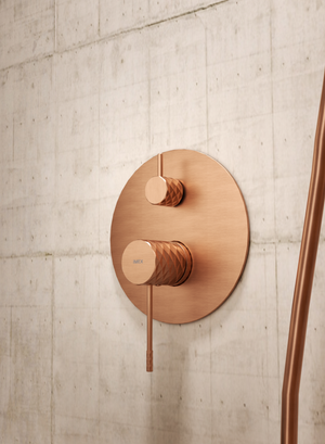 Piamonte Brushed Gold Concealed Single Lever Shower Set, view 4