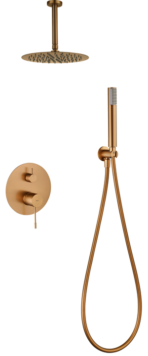 Piamonte Brushed Rose Gold Concealed Single Lever Shower Set, main product view