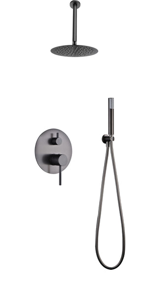 Tivoli Black Gun Metal Built-in Single Handle Shower Set, view 2
