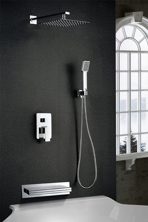 Chrome Single Handle Built-in Shower Set Modern Design, view 2
