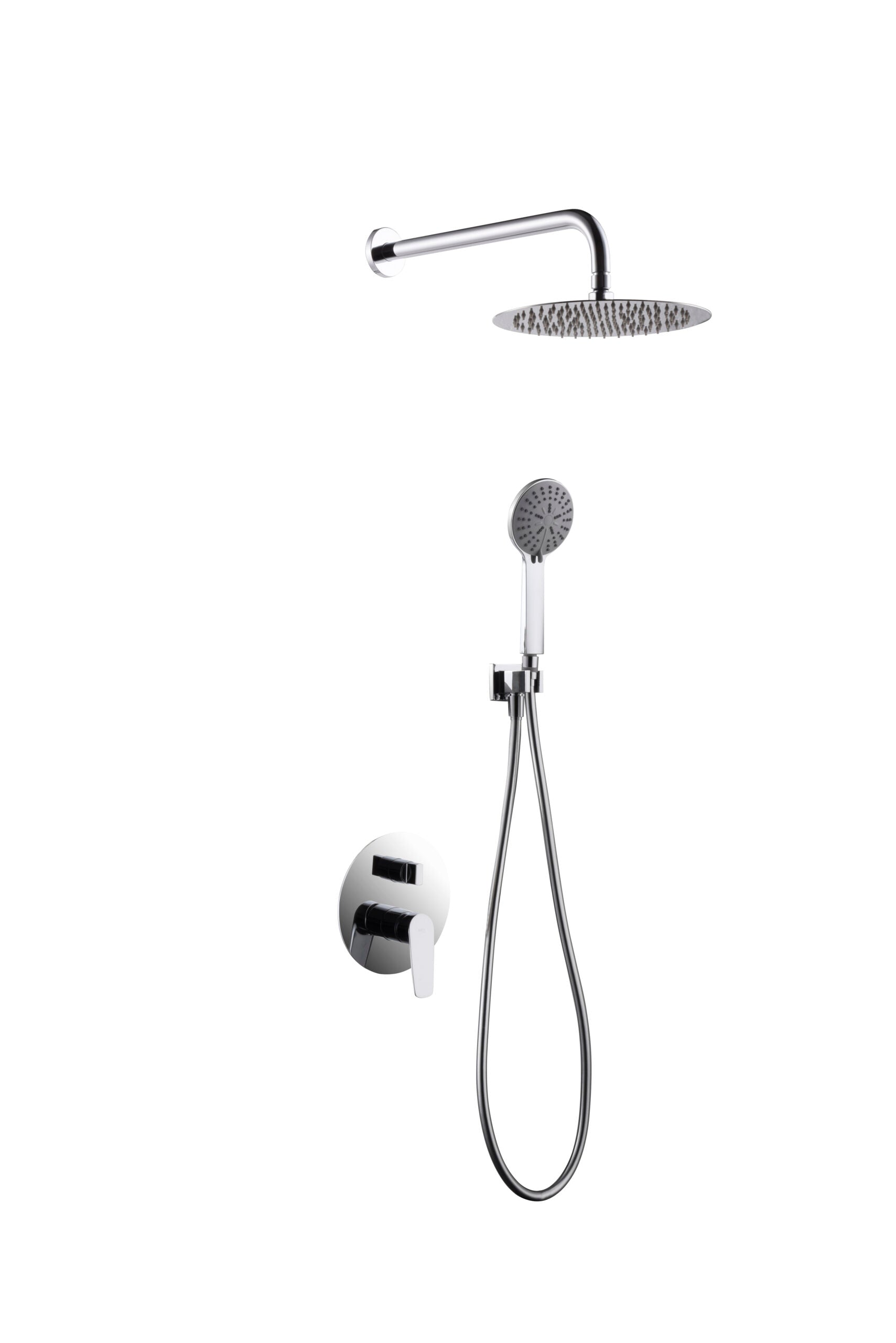 Chrome Single Handle Built-in Shower Set Modern Design, view 2