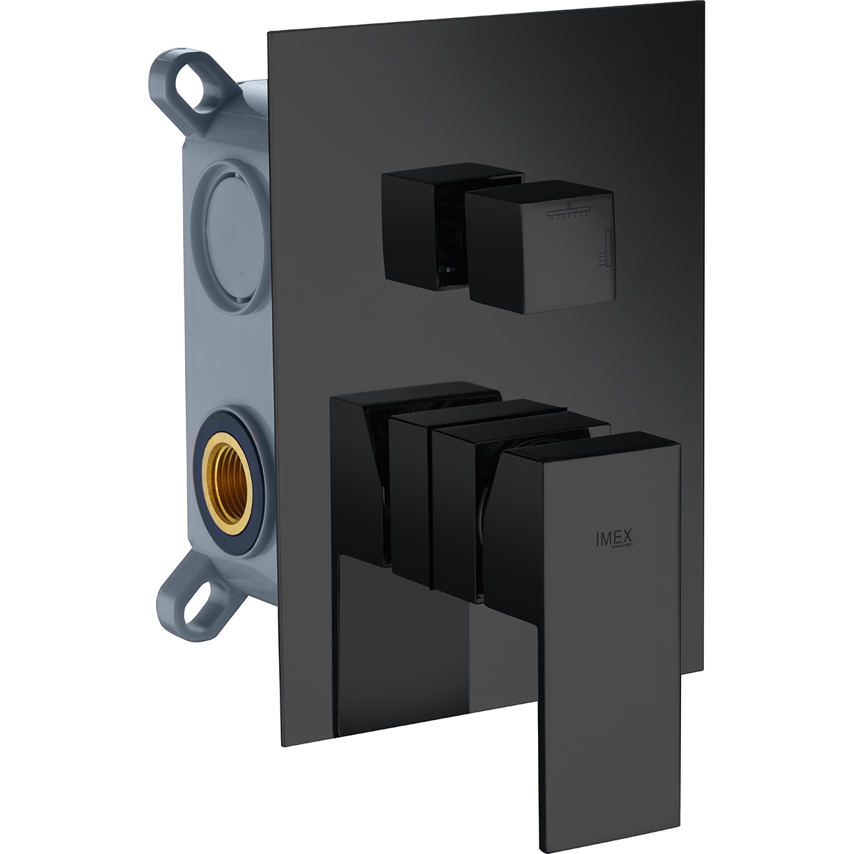 Grifo Empotrado Monomando 3 Vías Negro Mate - Faucet