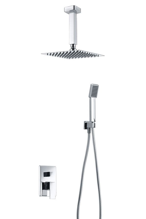 Chrome Single Handle Built-in Shower Set, view 2