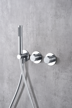 Chrome Thermostatic Shower Set Built-In Design, mixer detail