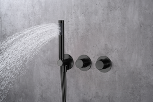 Matte Black Built-in Thermostatic Shower Set, mixer detail