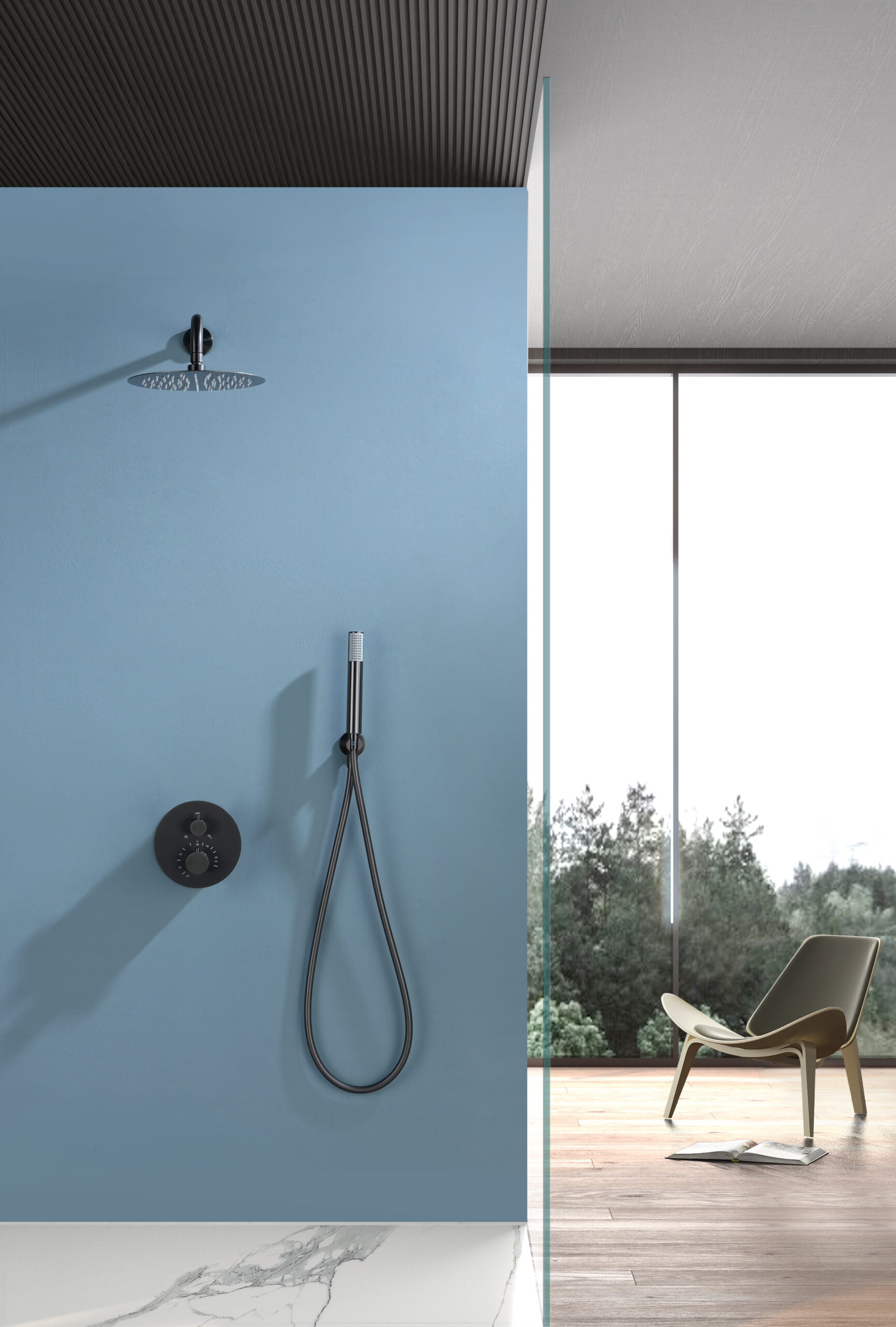 Bless Black Gun Metal Shower Set, view 2