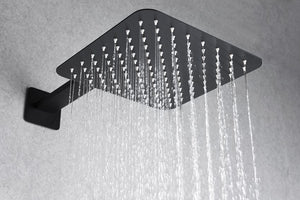 Matte Black Thermostatic Built-in Shower Set, detail view