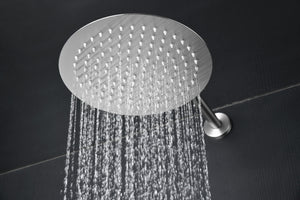 Brushed Nickel Thermostatic Shower Set Built-in, rain head detail
