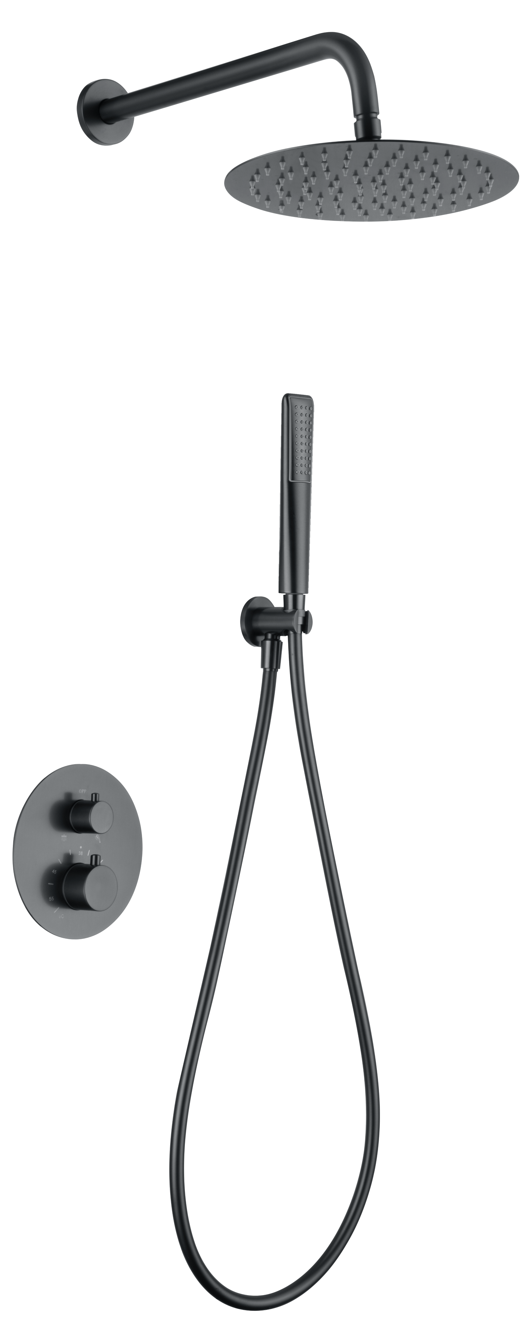 Black Gun Metal Built-in Thermostatic Shower Set, view 2
