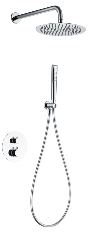 Chrome Thermostatic Shower Set Built-in Modern Design, view 2