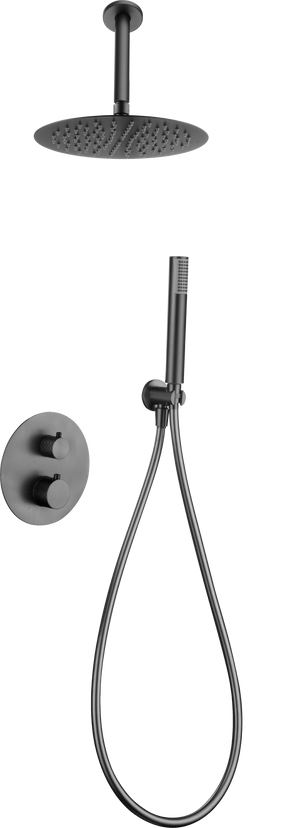 Piamonte Built-in Thermostatic Shower Set Black, view 2