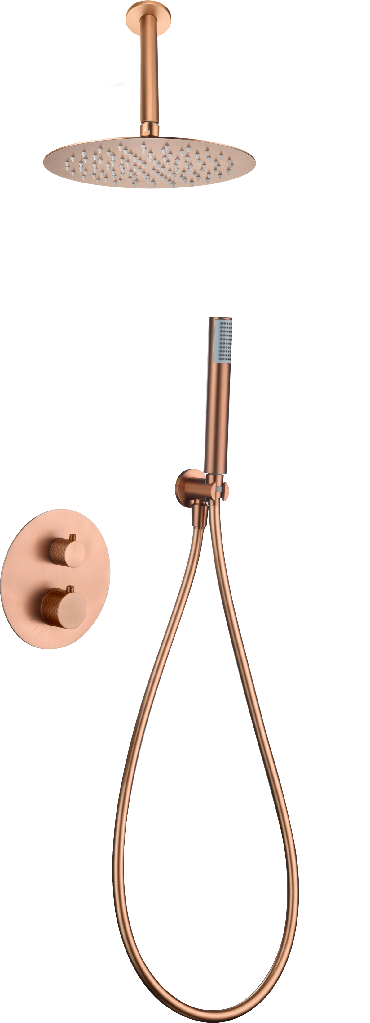 Conjunto de ducha termostático empotrado Piamonte Gold | IMEX